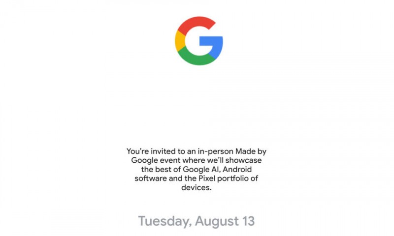 Made by Google's next event will be August 13