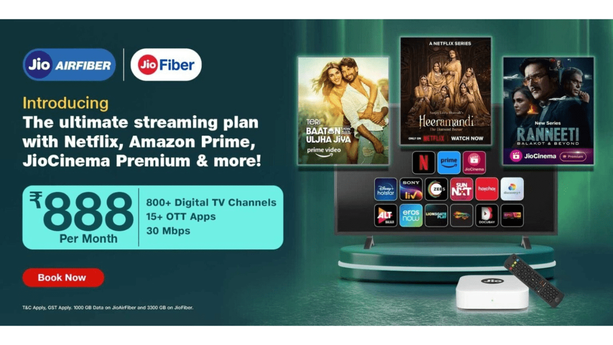 Jio Introduces Rs. 888 ‘Ultimate Streaming Plan', Offers 15+ OTT Subscriptions for JioFiber, AirFiber Postpaid Customers